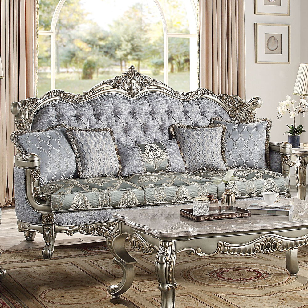 Miliani - Sofa With 5 Pillows - Fabric & Antique Bronze - Urban Living Furniture (Los Angeles, CA)