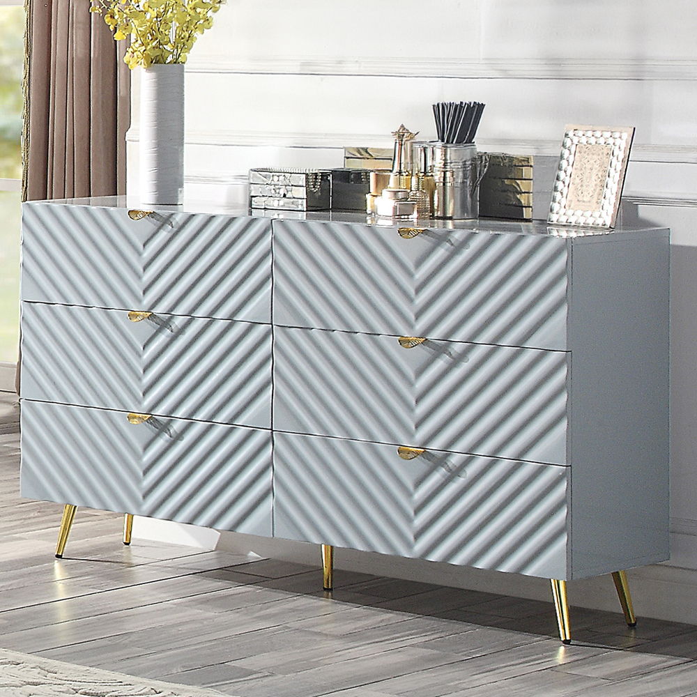Gaines - Dresser - Gray High Gloss - Urban Living Furniture (Los Angeles, CA)