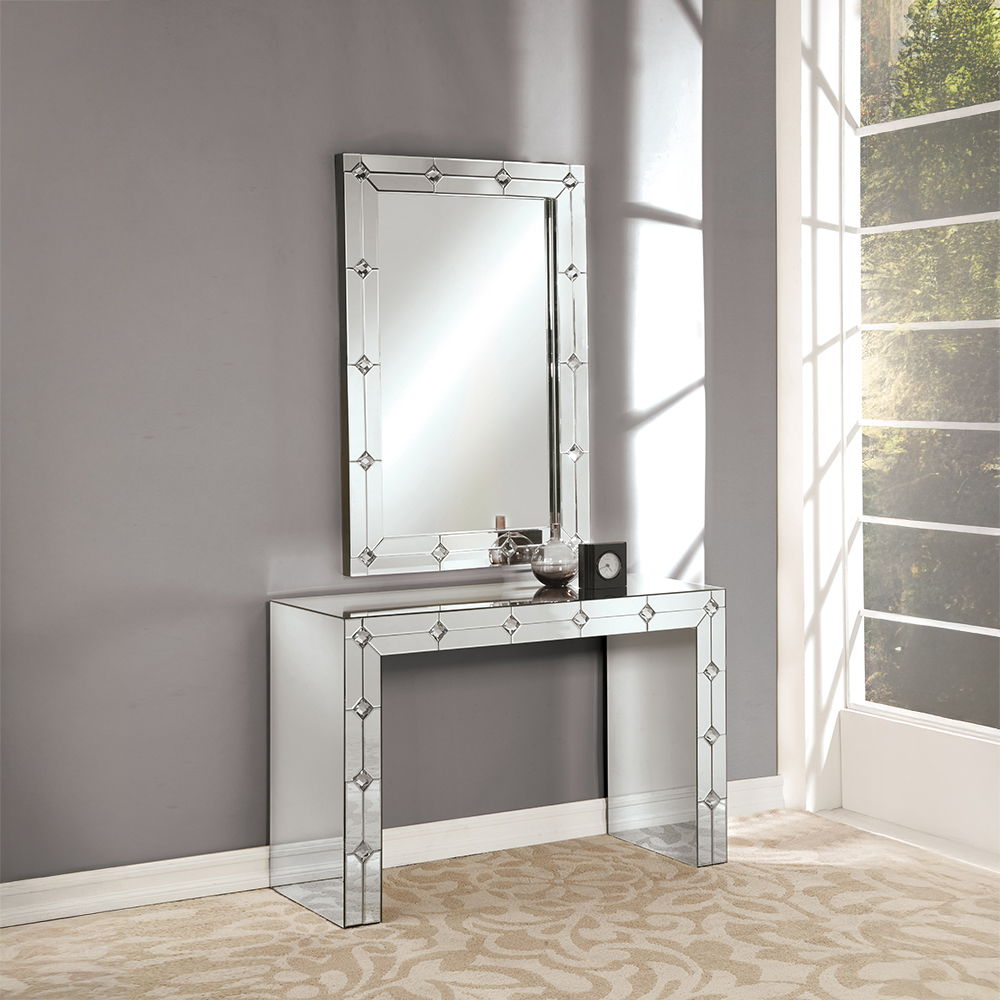 Hessa - Console Table - Mirrored & Faux Rhinestone - Urban Living Furniture (Los Angeles, CA)