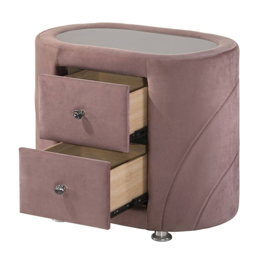 Salonia - Nightstand - Pink Velvet - Urban Living Furniture (Los Angeles, CA)