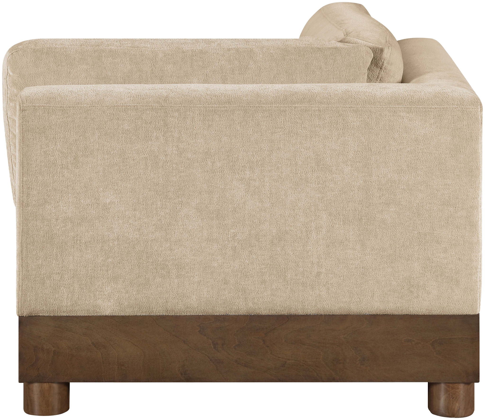 Turin - Chenille Fabric Upholstered Modular Corner Chair - Walnut Base - Urban Living Furniture (Los Angeles, CA)