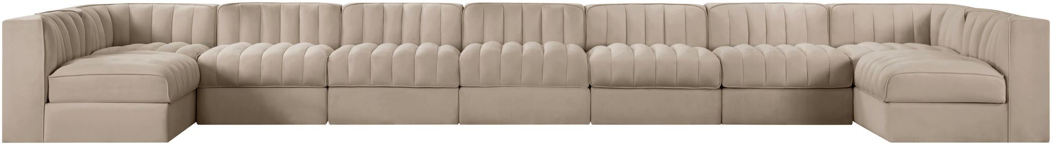 Rummi - Armless Velvet Performance Fabric Upholstered 9 Piece Modular Sectional - Urban Living Furniture (Los Angeles, CA)