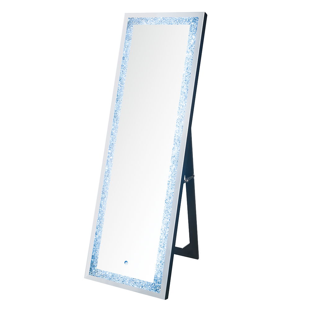 Noralie - 60" Floor Mirror With LED - Mirrored & Faux Diamonds - Urban Living Furniture (Los Angeles, CA)