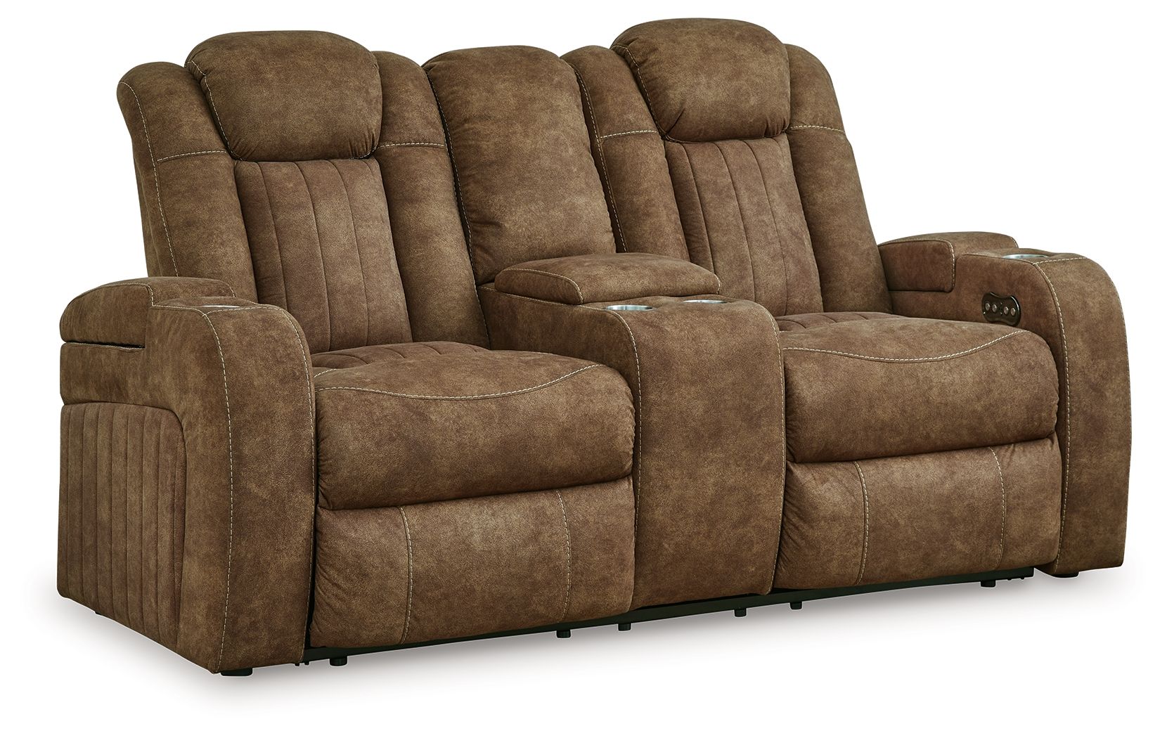 Wolfridge - Brindle - Power Reclining Loveseat With Console /Adj Hdrst - Urban Living Furniture (Los Angeles, CA)