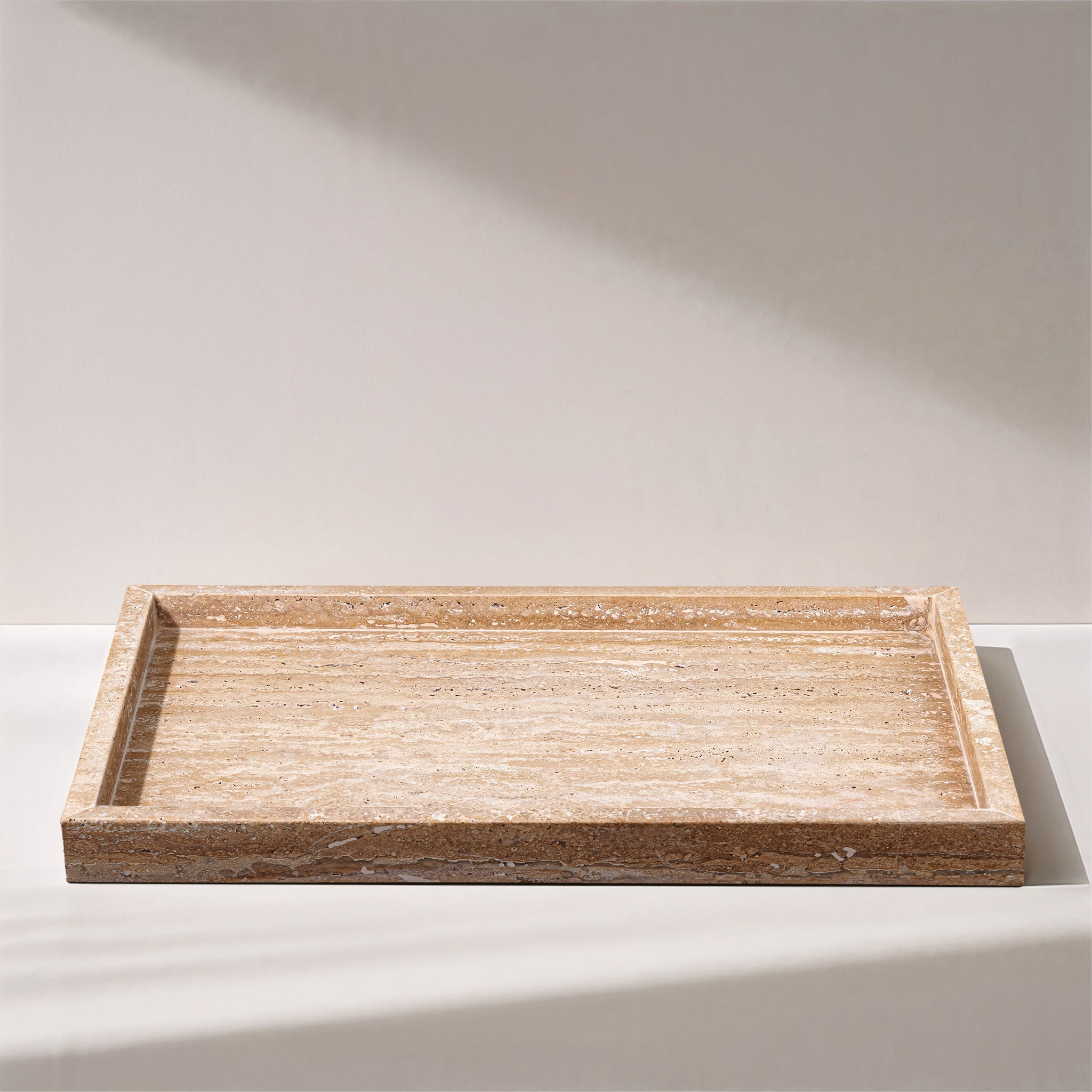 Barletta - Travertine Rectangular Tray - Natural