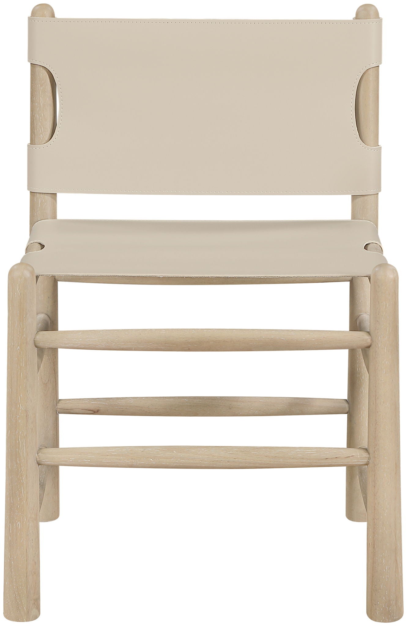 Santos - Vegan Leather Upholstered Dining Chair With Stained Natural Base (Set of 2)