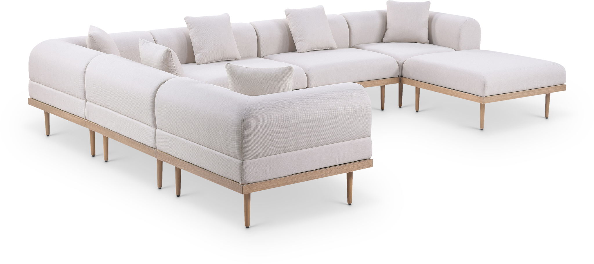 Laguna - 7 Piece Resilient Water Resistant Fabric 142" Upholstered Outdoor Patio Modular Sectional - Urban Living Furniture (Los Angeles, CA)