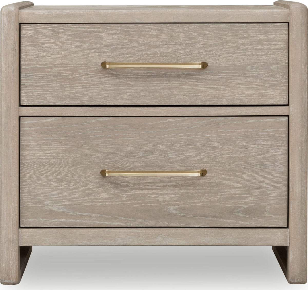 Gardenia - 2 Drawer Oak Wood Nightstand - Chai
