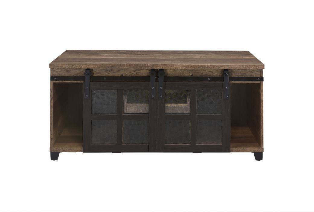Nineel - Coffee Table - Obscure Glass, Rustic Oak & Black - Urban Living Furniture (Los Angeles, CA)