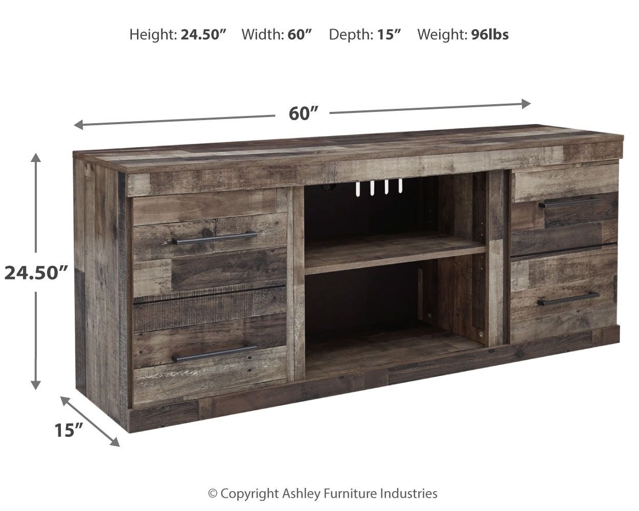 Derekson - Multi Gray - LG TV Stand w/Fireplace Option - Urban Living Furniture (Los Angeles, CA)