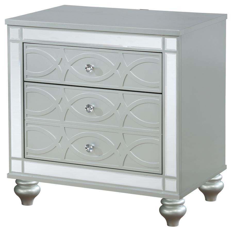 Gunnison - 2-Drawer Nightstand - Silver Metallic - Urban Living Furniture (Los Angeles, CA)