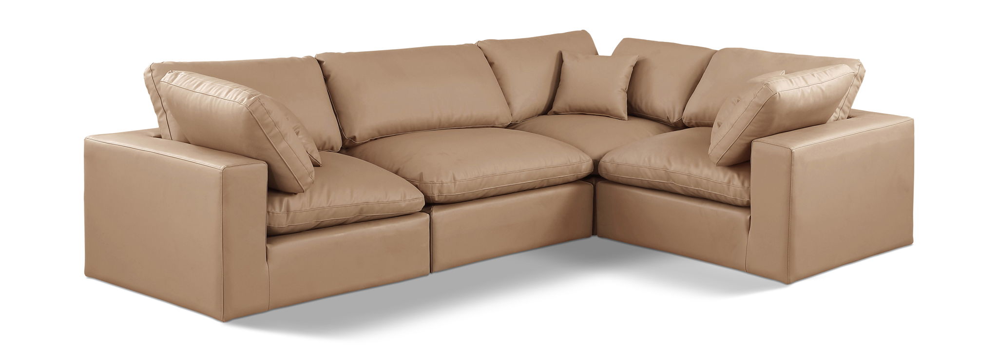 Comfy - 4 Piece Faux Leather Modular Sectional - Tan - Urban Living Furniture (Los Angeles, CA)