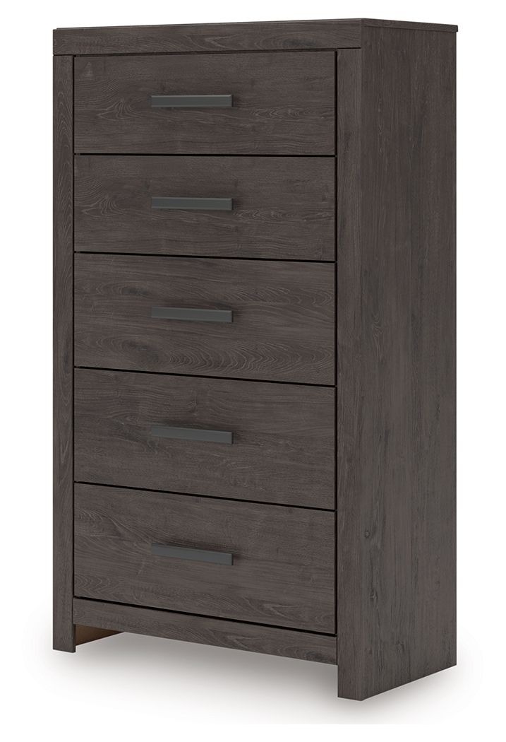 Prendonea - Charcoal - Five Drawer Chest - Urban Living Furniture (Los Angeles, CA)