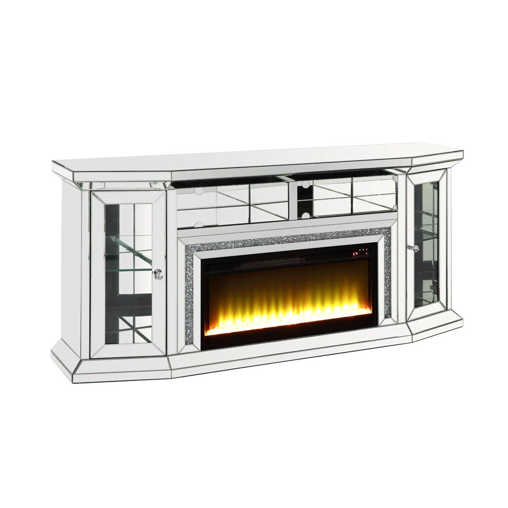 Noralie - 32" TV Stand With Fireplace & LED - Mirrored & Faux Diamonds - Urban Living Furniture (Los Angeles, CA)