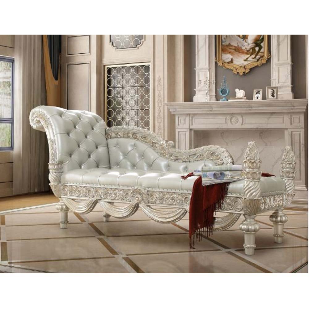 Sandoval - Bench - Beige Synthetic Leather & Champagne - Urban Living Furniture (Los Angeles, CA)