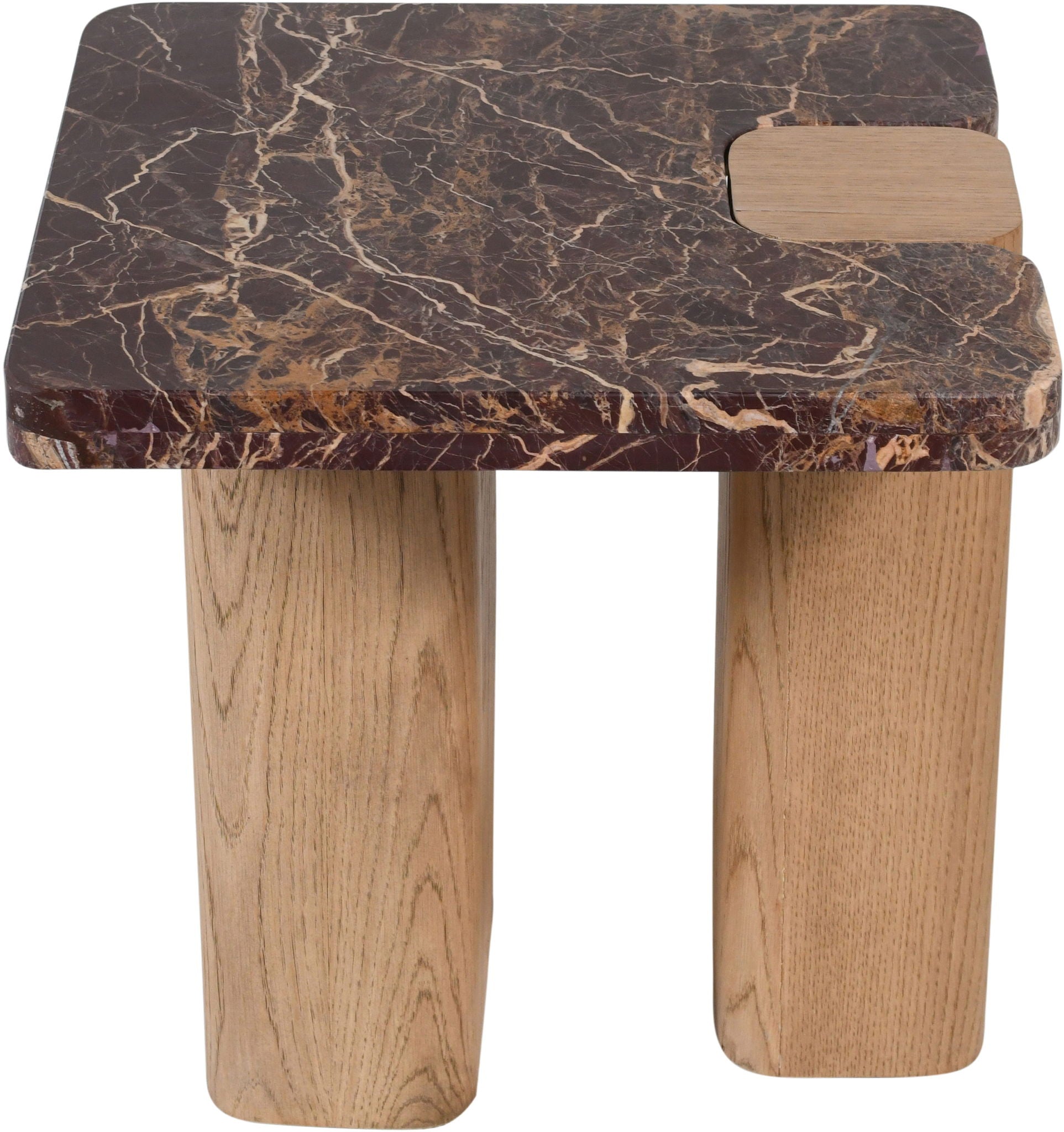 Ravenna - Marble/Stone End Table - Burgundy - Urban Living Furniture (Los Angeles, CA)