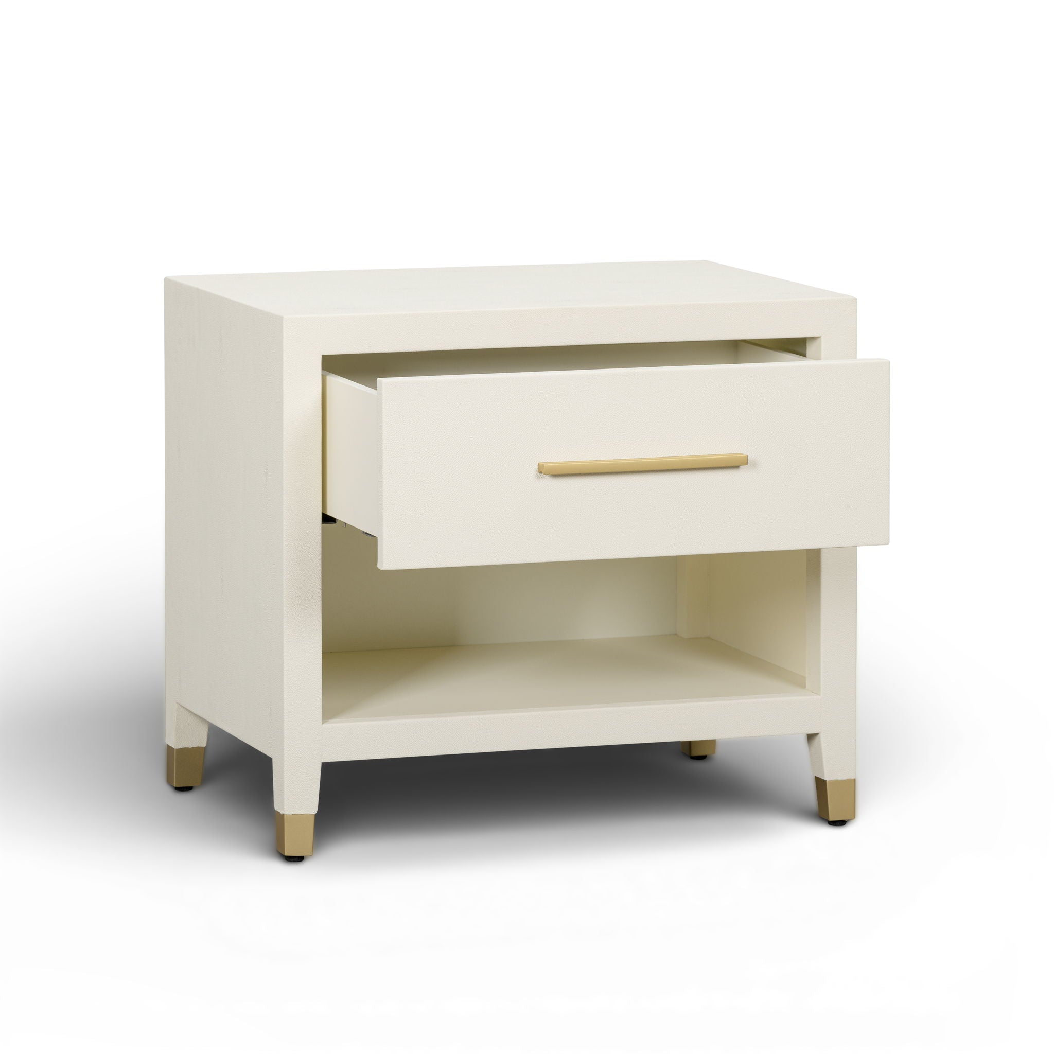 Dani - Faux Shagreen Nightstand With Drawer - Cream - Urban Living Furniture (Los Angeles, CA)