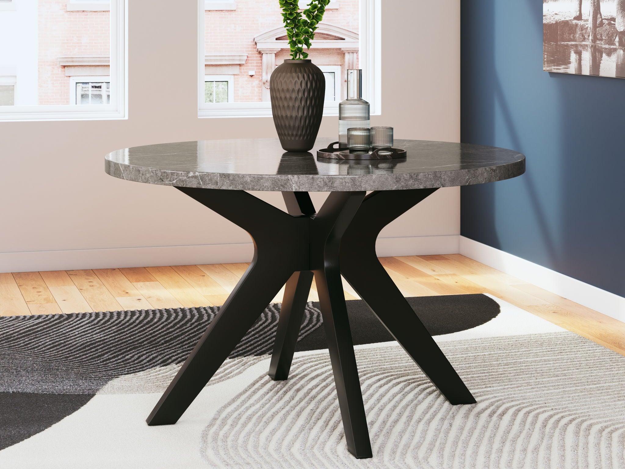 Glinari - Taupe / Black - Round Dining Room Table - Urban Living Furniture (Los Angeles, CA)