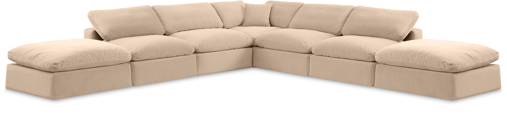 Comfy - 7 Piece Velvet Modular Corner Sectional - Urban Living Furniture (Los Angeles, CA)