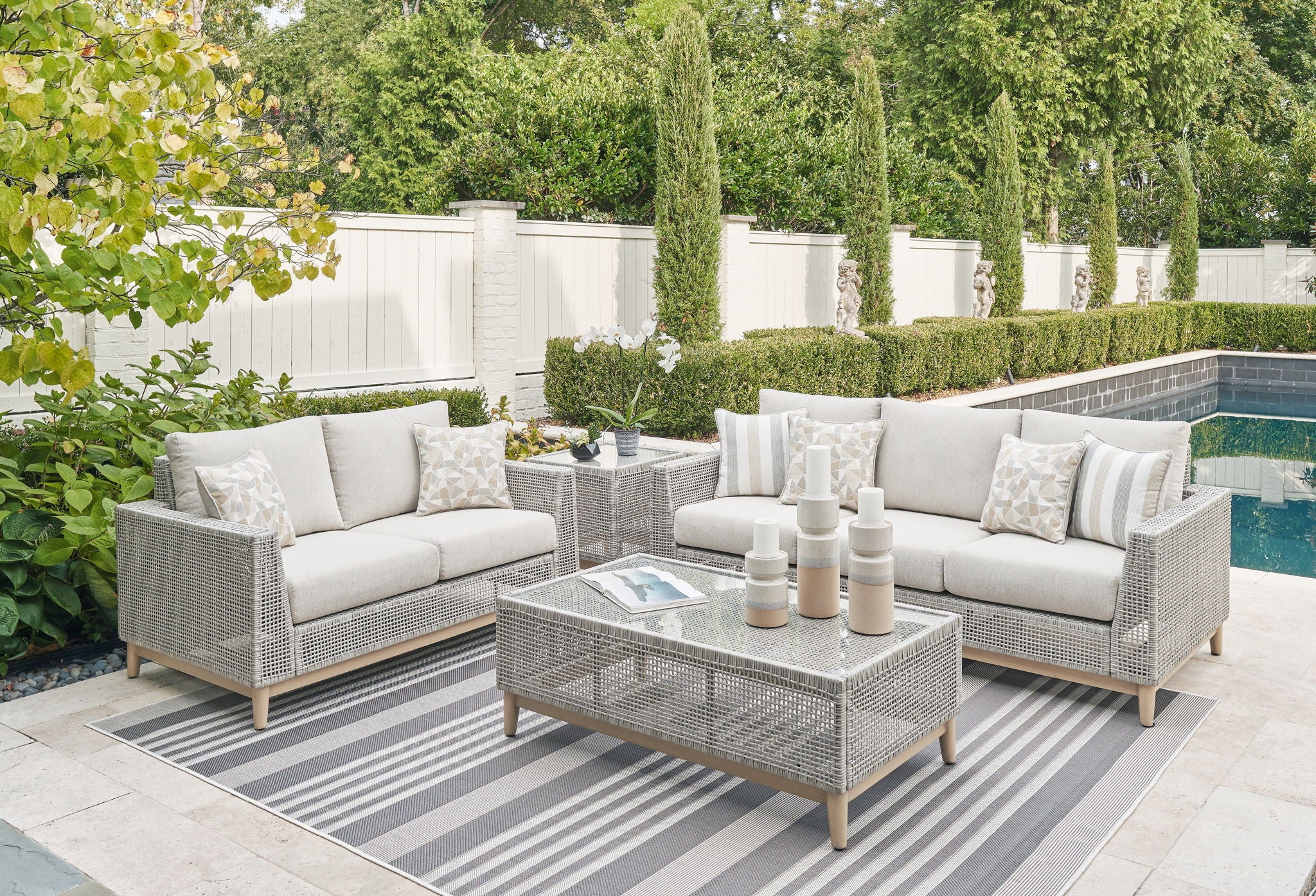 Seton Creek - Gray - 4 Pc. - Lounge Set - Urban Living Furniture (Los Angeles, CA)