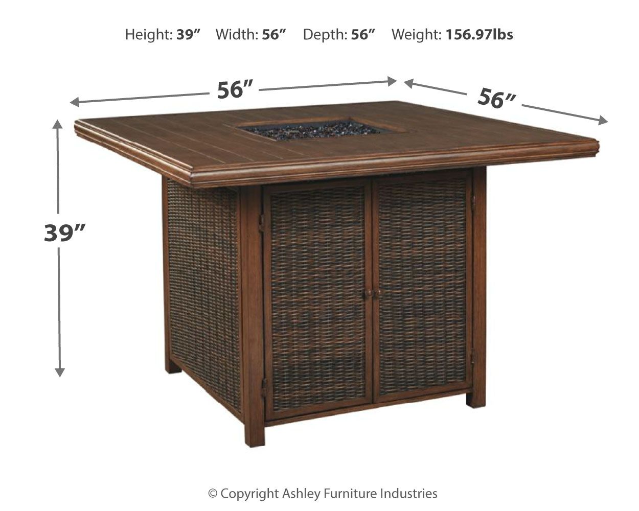 Paradise Trail - Medium Brown - Square Bar Table w/Fire Pit - Urban Living Furniture (Los Angeles, CA)