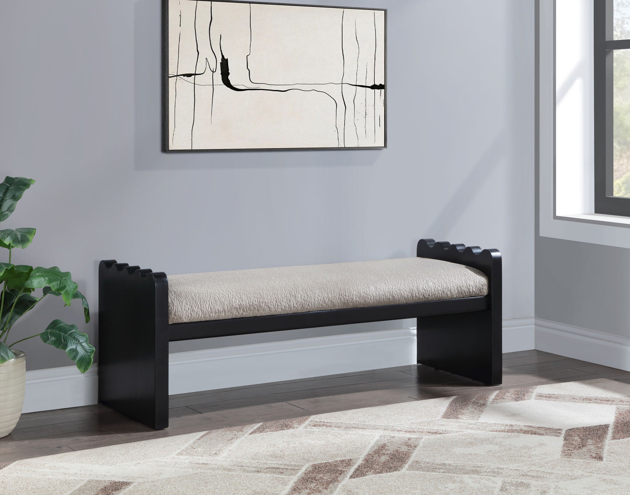 Sonia - Bench With Black Base - Urban Living Furniture (Los Angeles, CA)