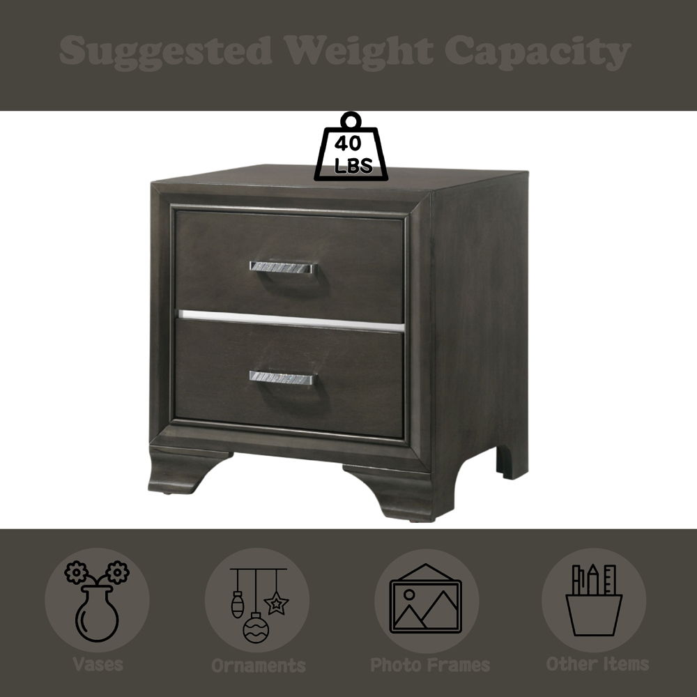 Carine II - Nightstand - Gray - Urban Living Furniture (Los Angeles, CA)