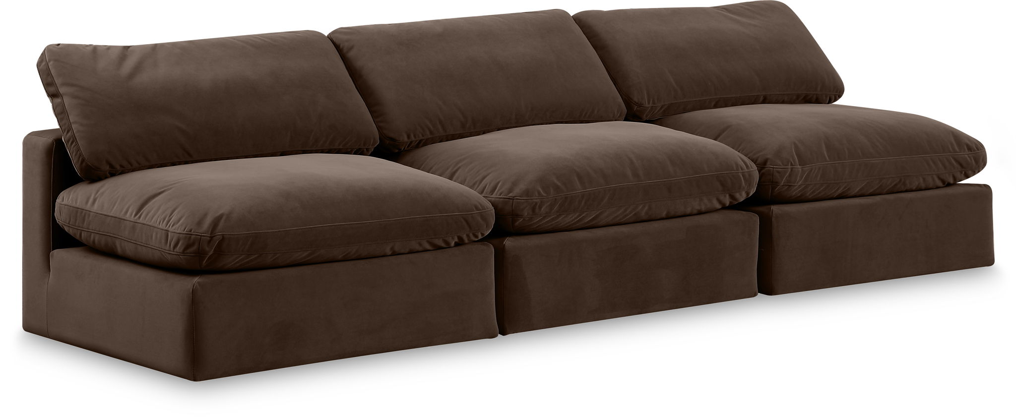 Comfy - Velvet Modular Armless Sofa 3 Seats - Urban Living Furniture (Los Angeles, CA)