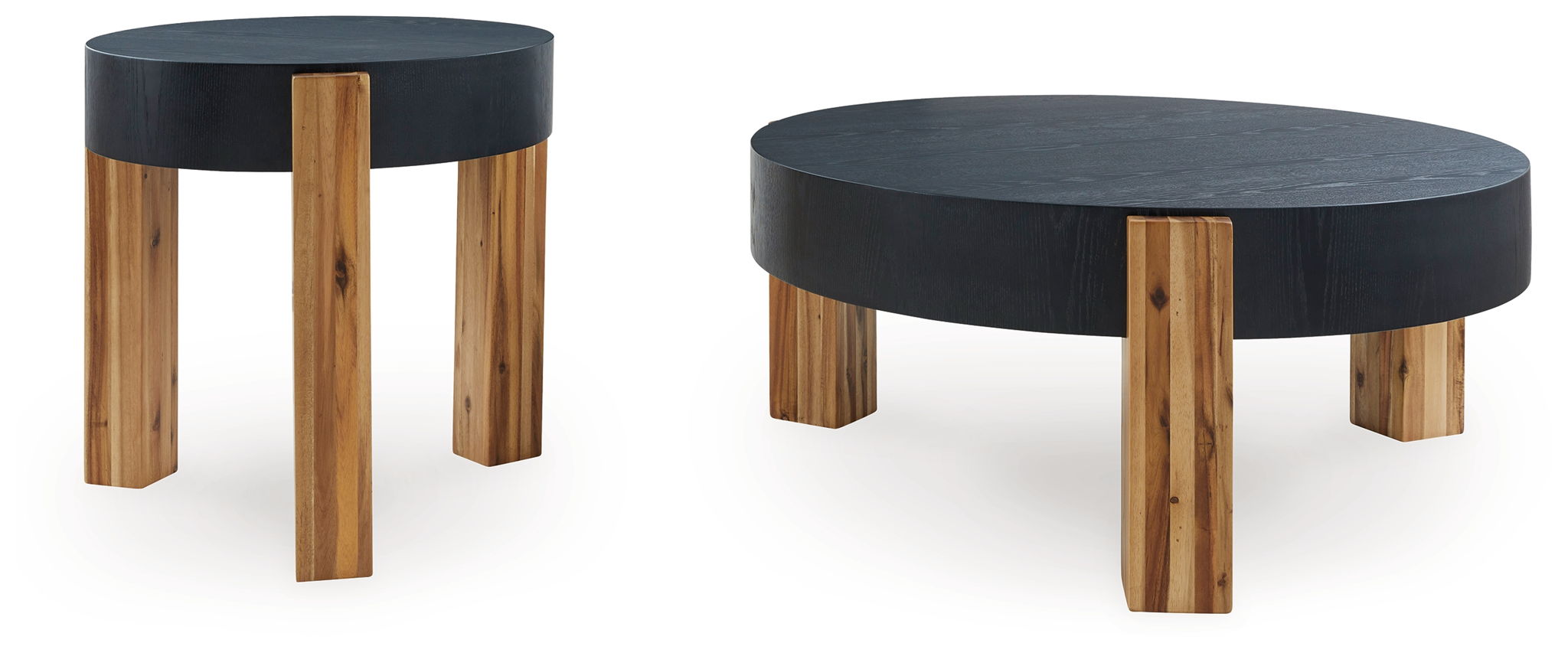 Breenmore - Black / Natural - Occasional Table Set (Set of 2) - Urban Living Furniture (Los Angeles, CA)