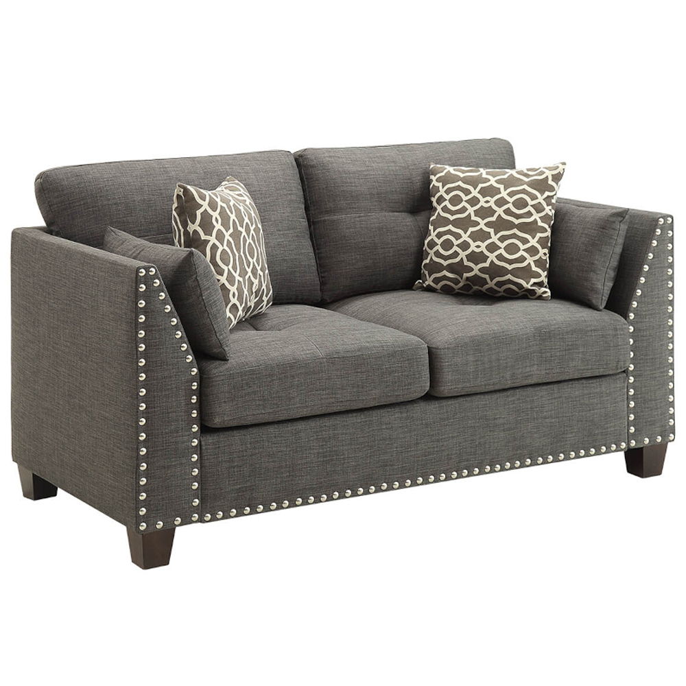 Laurissa - Loveseat With 4 Pillows - Light Charcoal Linen - Urban Living Furniture (Los Angeles, CA)