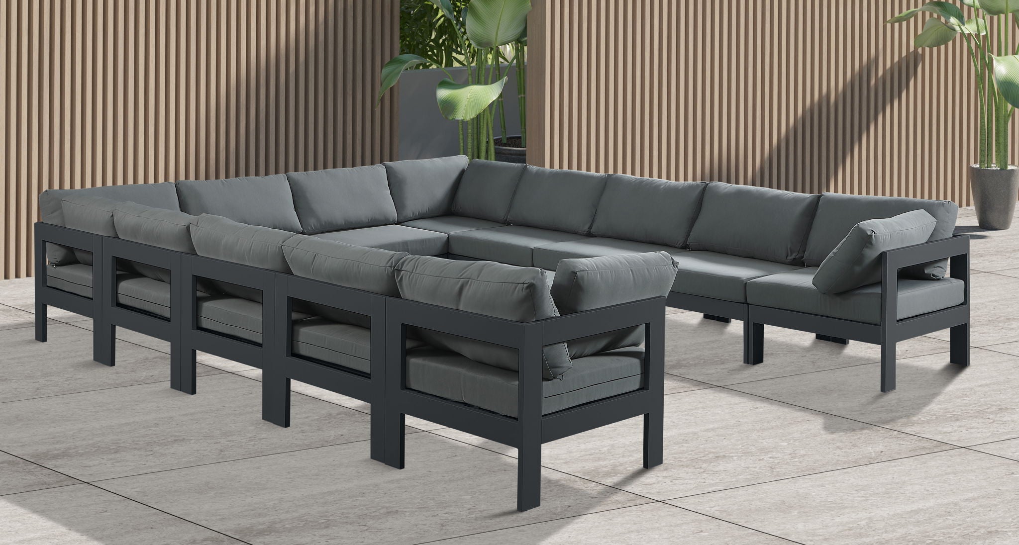 Nizuc - Outdoor Patio 12 Piece Modular Sectional With Gray Frame - Urban Living Furniture (Los Angeles, CA)