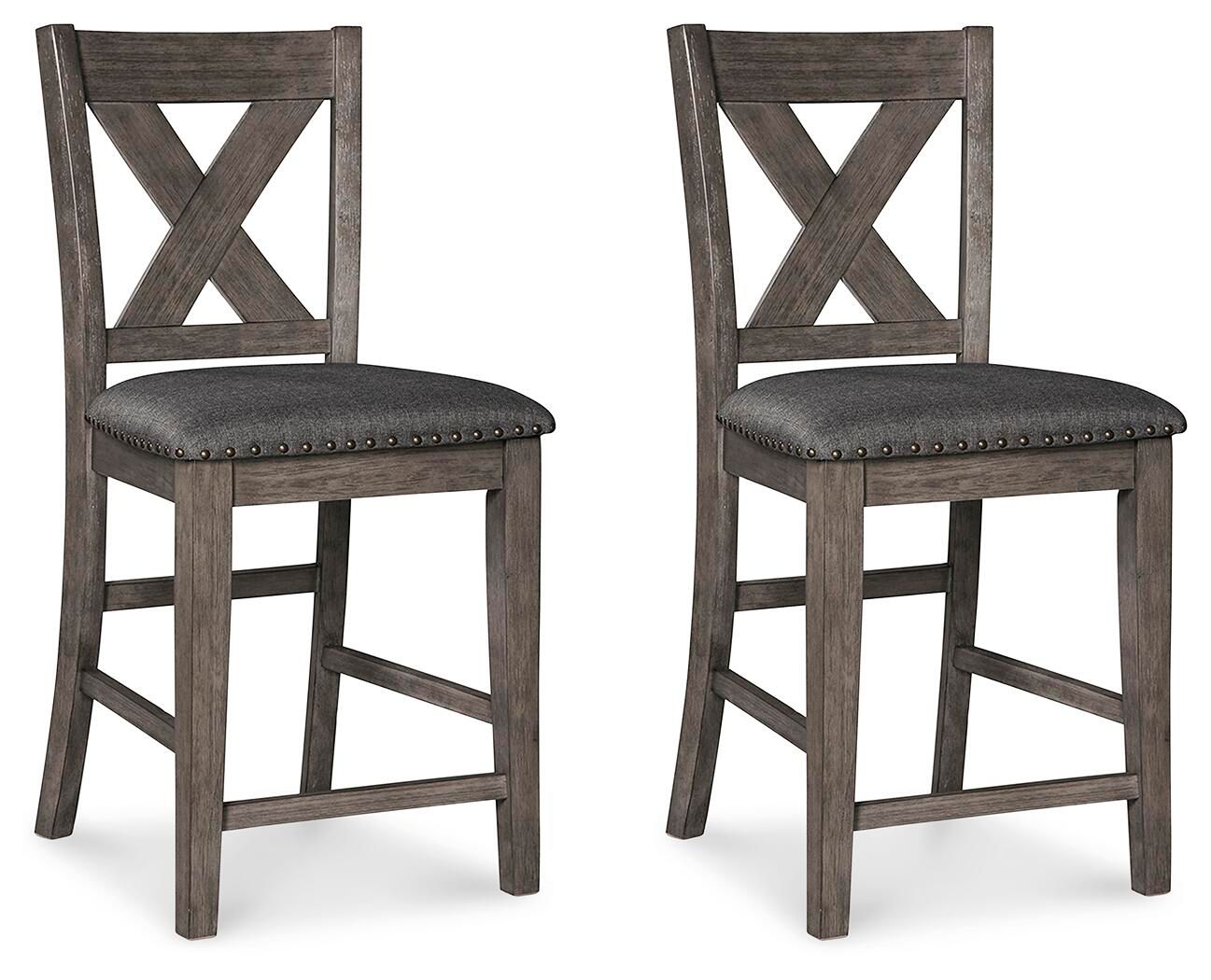 Caitbrook - Upholstered Barstool (Set of 2) - Gray - Urban Living Furniture (Los Angeles, CA)