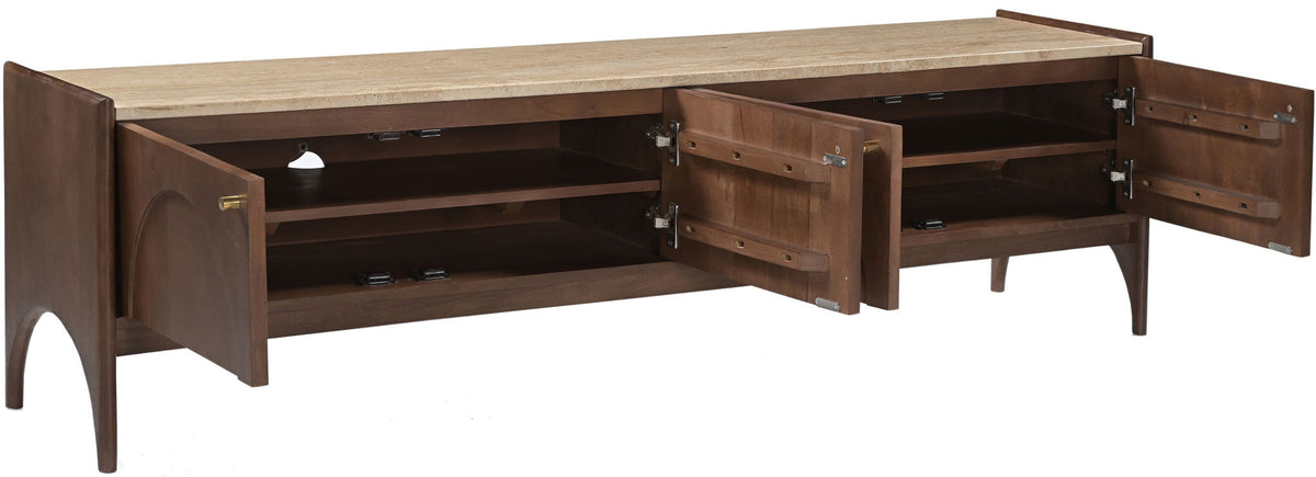 Veya - 71" Genuine Marble And Mango Wood Media Console