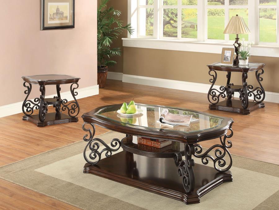 Laney - Glass Top Coffee And End Table Set - Urban Living Furniture (Los Angeles, CA)