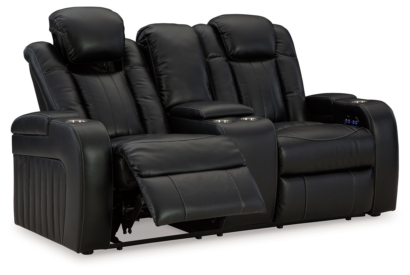 Caveman Den - Midnight - Power Reclining Loveseat with Console/ Adj Hdrst - Urban Living Furniture (Los Angeles, CA)