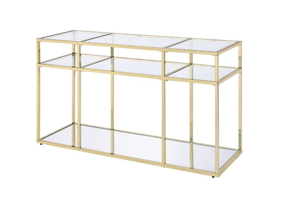 Uchenna - Sofa Table - Clear Glass & Gold - Urban Living Furniture (Los Angeles, CA)