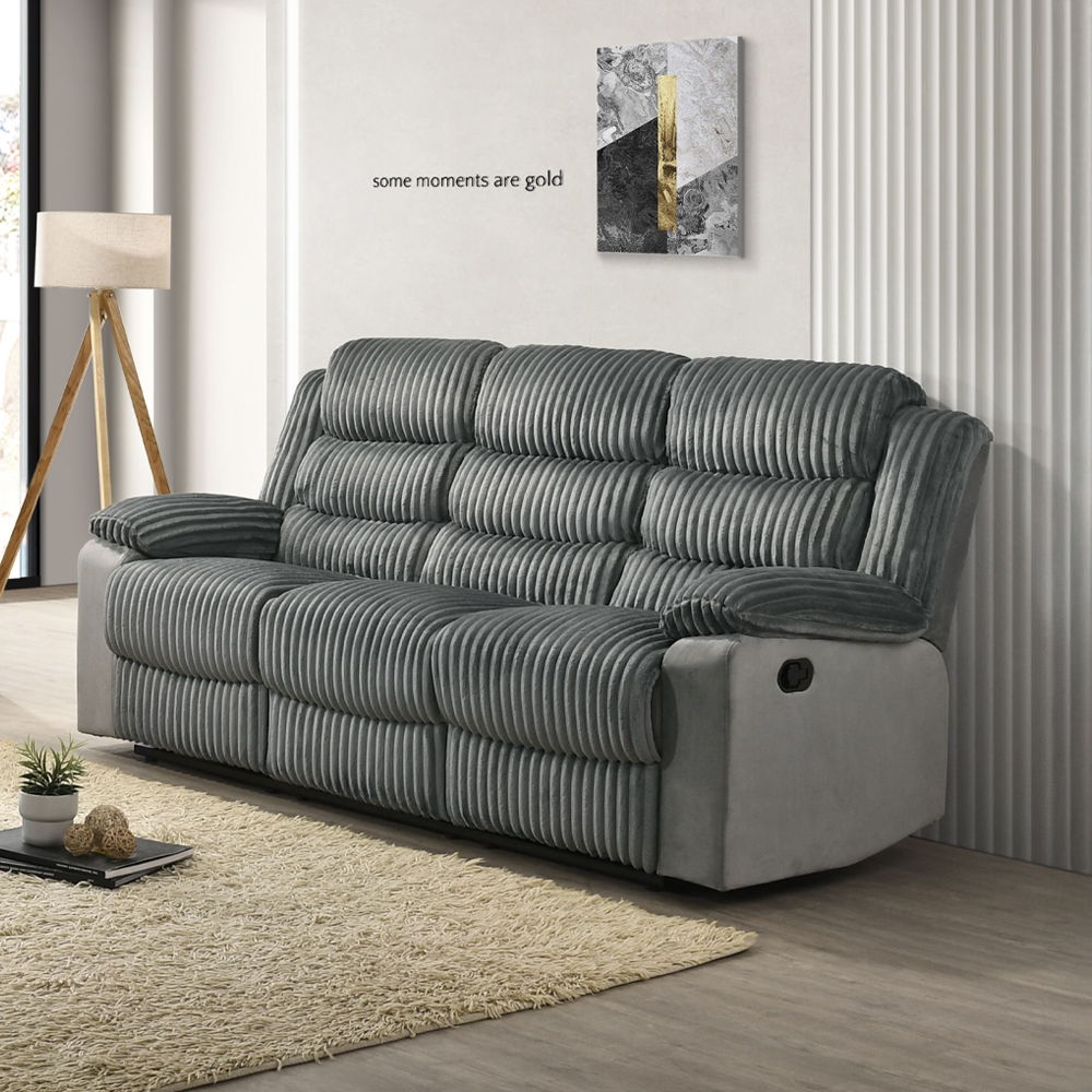 Lesley - Motion Sofa - Gray Corduroy & Velvet - Urban Living Furniture (Los Angeles, CA)