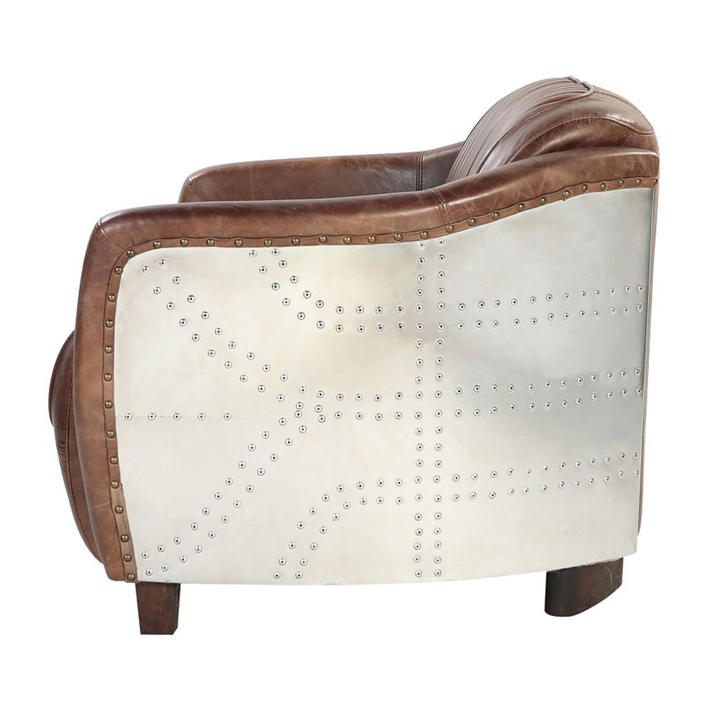 Brancaster - Loveseat - Retro Brown Top Grain Leather & Aluminum - Urban Living Furniture (Los Angeles, CA)