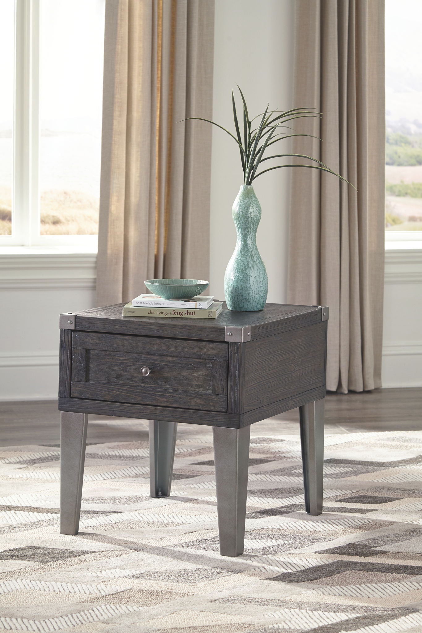 Todoe - Dark Gray - Rectangular End Table - Urban Living Furniture (Los Angeles, CA)