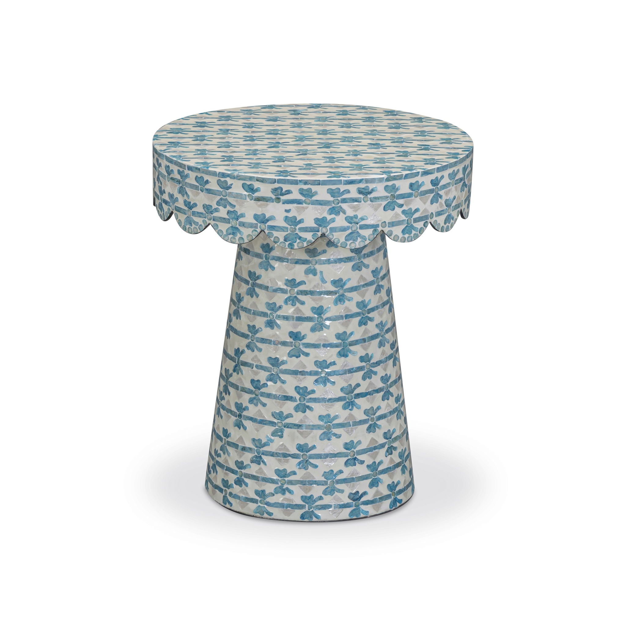 Lady - Capiz Shell Round Side Table - Blue Ribbon - Urban Living Furniture (Los Angeles, CA)
