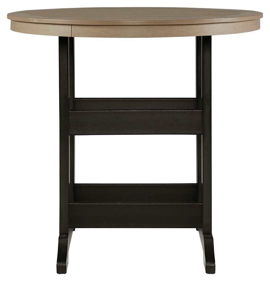 Fairen Trail - Black / Driftwood - Round Bar Table w/Umb OPT - Urban Living Furniture (Los Angeles, CA)