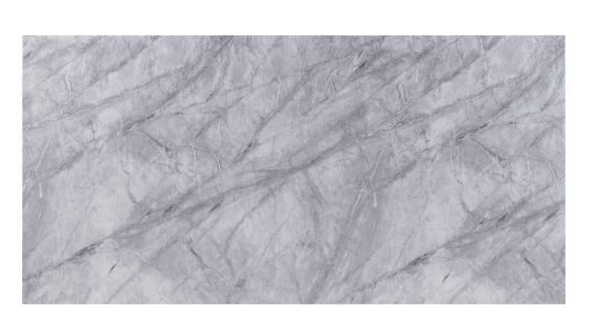 Satinka - Dining Table - Light Gray Printed Faux Marble & Mirrored Silver Finish - Urban Living Furniture (Los Angeles, CA)