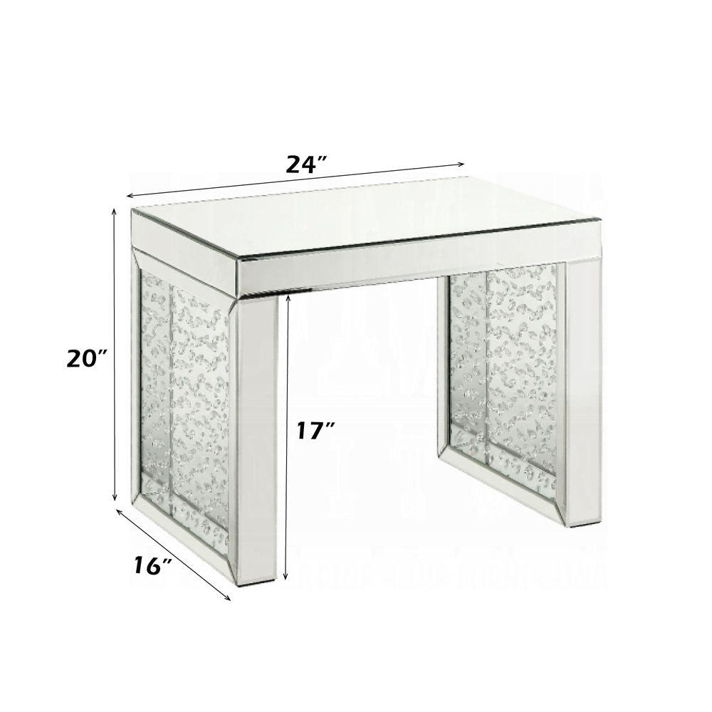 Nysa - 20" Accent Table - Mirrored & Faux Crystals Inlay - Urban Living Furniture (Los Angeles, CA)