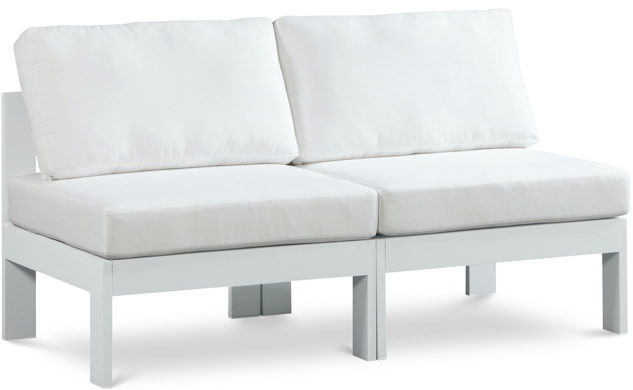 Nizuc - Outdoor Patio 2 Seat Armless Modular Sofa With White Frame - Urban Living Furniture (Los Angeles, CA)