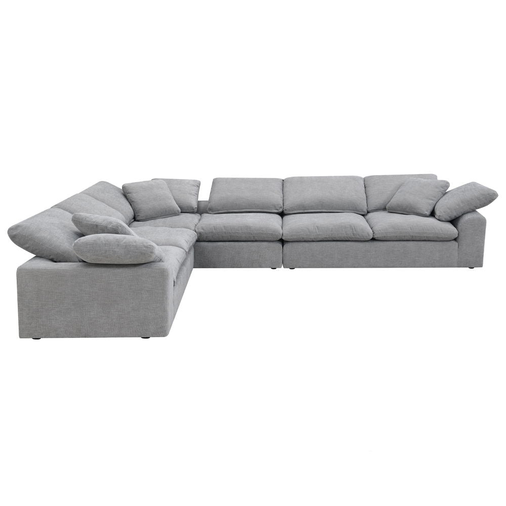 Naveen - Sectional Sofa With 6 Pillows - Gray Linen - Urban Living Furniture (Los Angeles, CA)