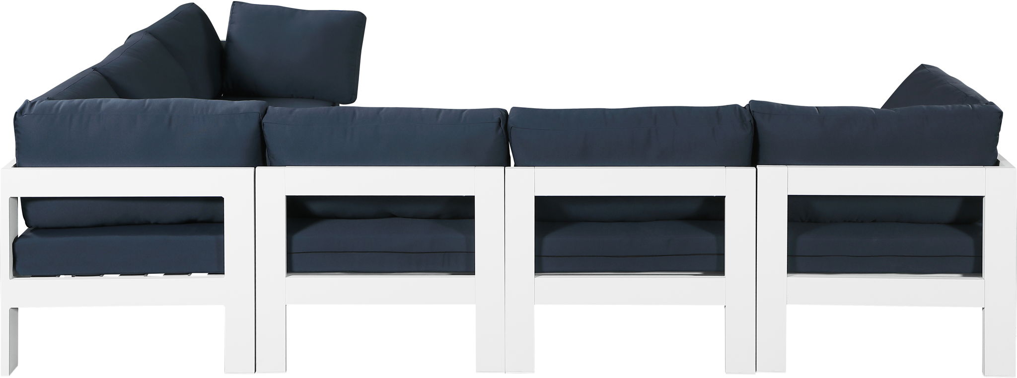 Nizuc - Outdoor Patio 6 Piece Modular Sectional With White Frame - Urban Living Furniture (Los Angeles, CA)