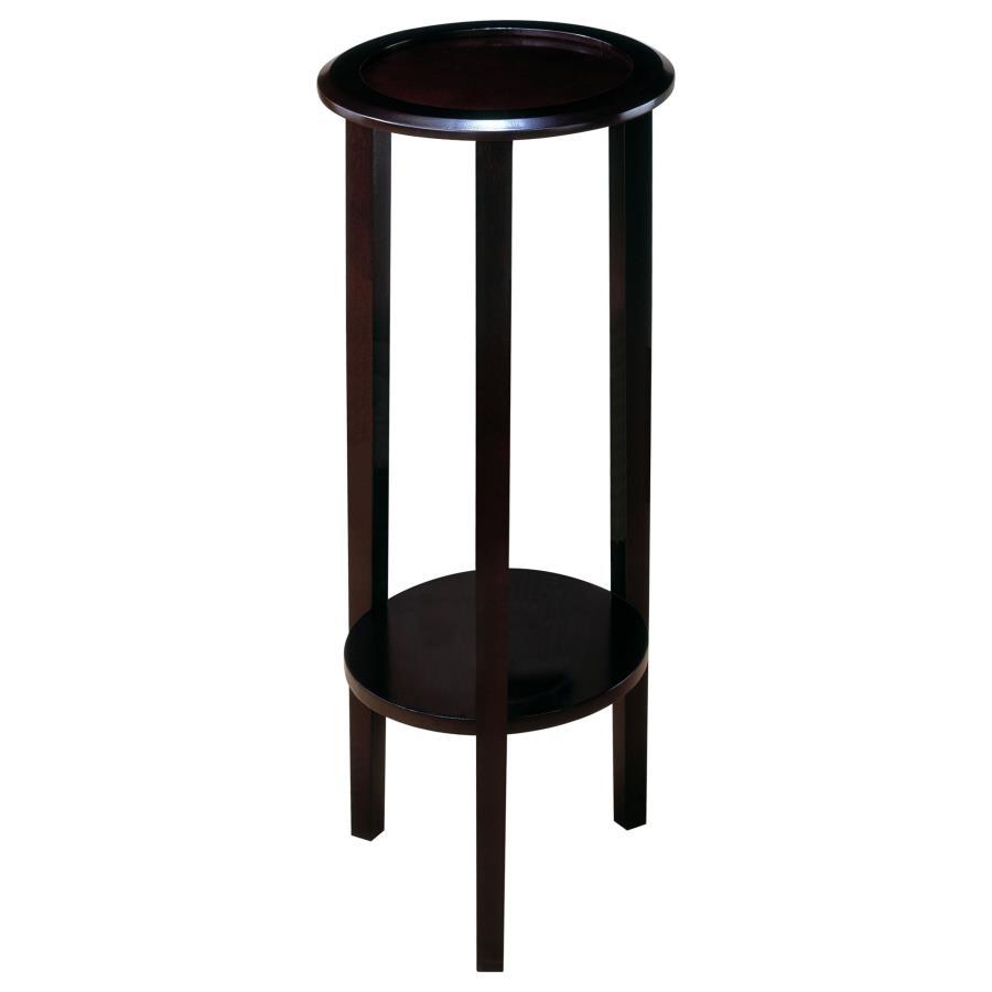 Kirk - 1-Shelf Round Wood Plant Stand Side Table - Espresso - Urban Living Furniture (Los Angeles, CA)