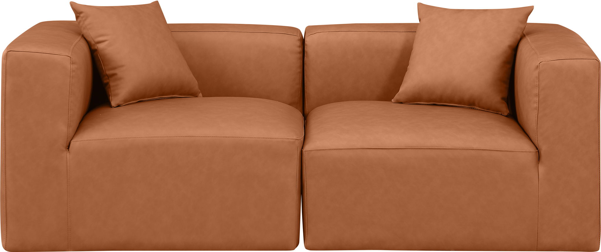 Cube - Modular 2 Piece Sofa - Cognac - Urban Living Furniture (Los Angeles, CA)