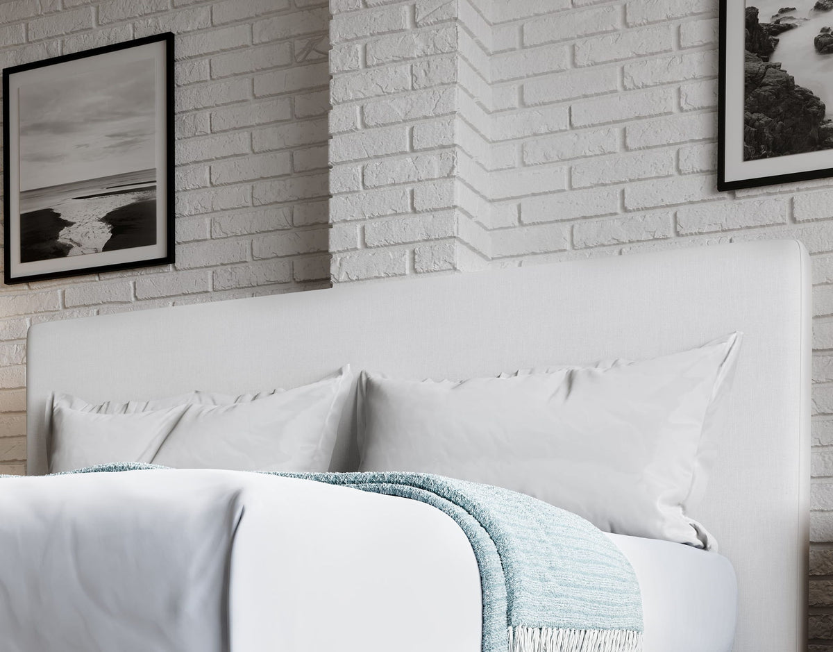 One - Queen Upholstered Modern Headboard - Pearl