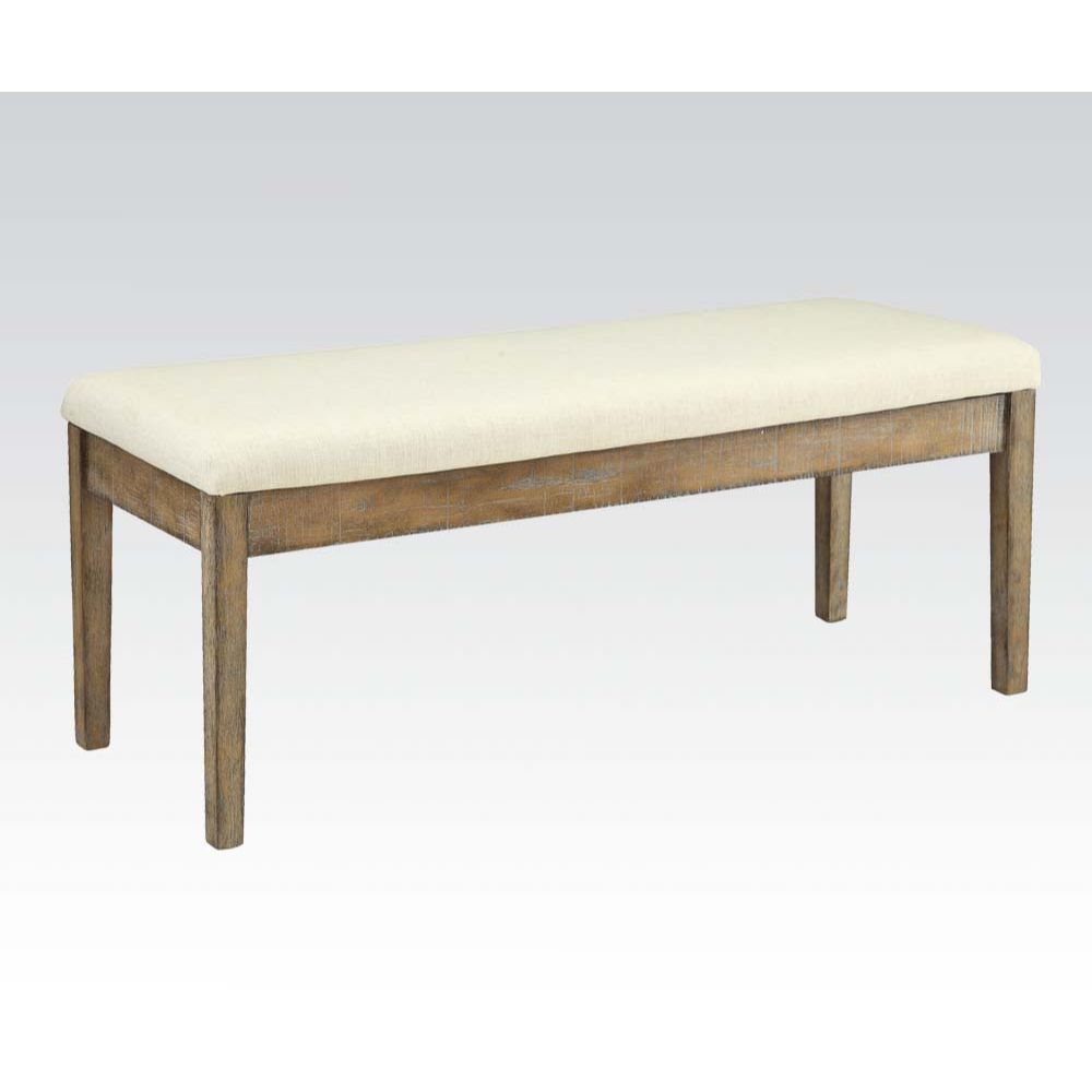 Claudia - Bench - Beige Linen & Salvage Brown - Urban Living Furniture (Los Angeles, CA)
